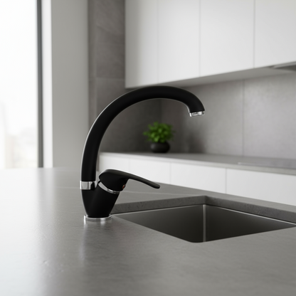 Miscelatore lavello canna alta RubiFlux modello Altea - Nero