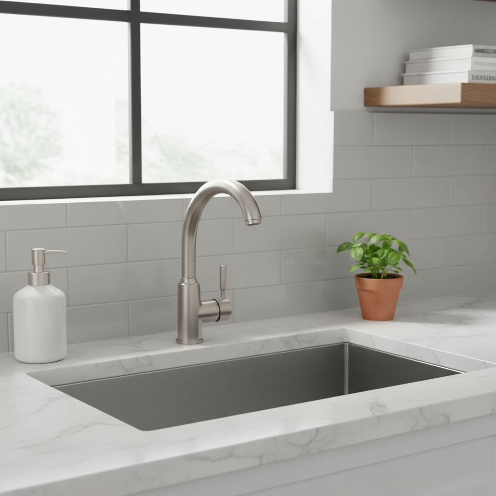 Miscelatore lavello canna alta RubiFlux modello Altea - Satinato