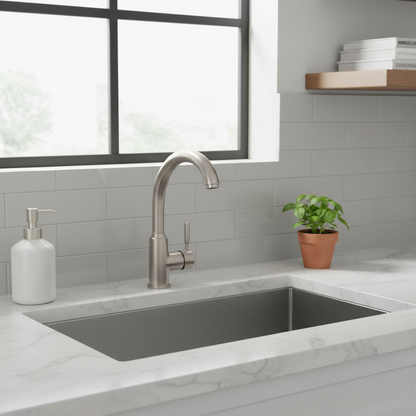 Miscelatore lavello canna alta RubiFlux modello Altea - Satinato