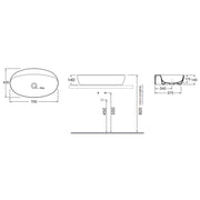 Lavabo da appoggio Ceramica Azzurra Elegance 70x42 - Bianco Lucido