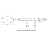 Lavabo da appoggio Ceramica Azzurra Elegance 90x44 cm - Bianco Lucido