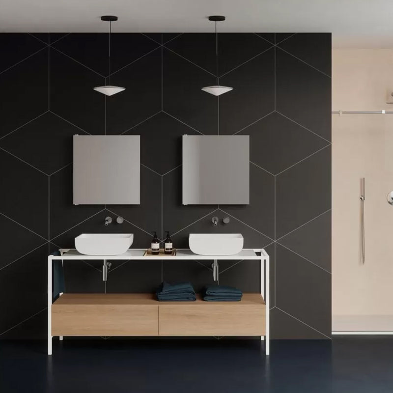 Lavabo da appoggio Azzurra linea Leuca 60x45 cm - Bianco lucido
