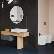Lavabo da appoggio Azzurra linea Leuca 60x45 cm - Bianco lucido