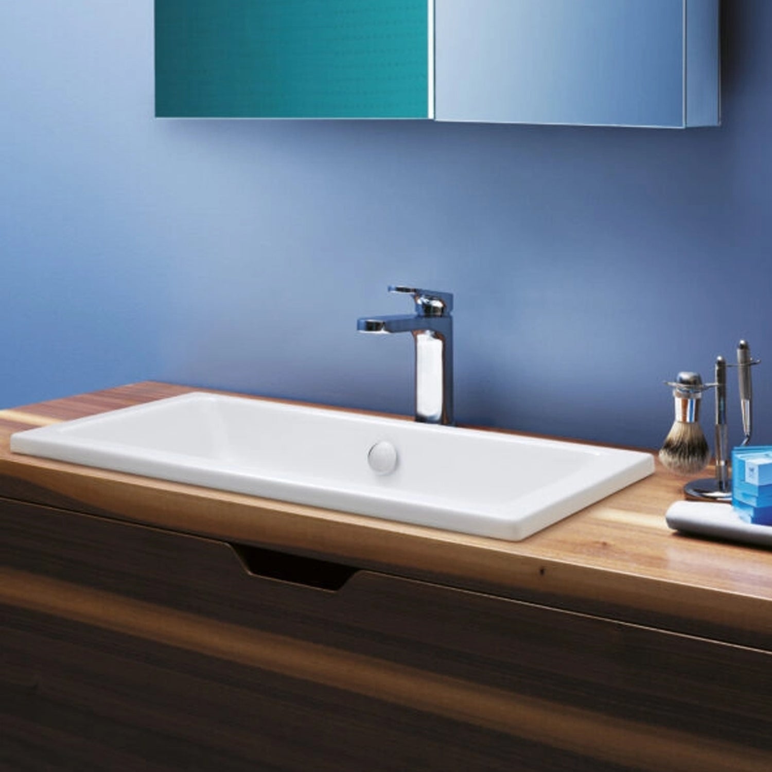 Lavabo ad incasso Azzurra Built-in Dual 80x37 cm con foro troppopieno - Bianco lucido by CeramicStore | Lo specialista del tuo bagno