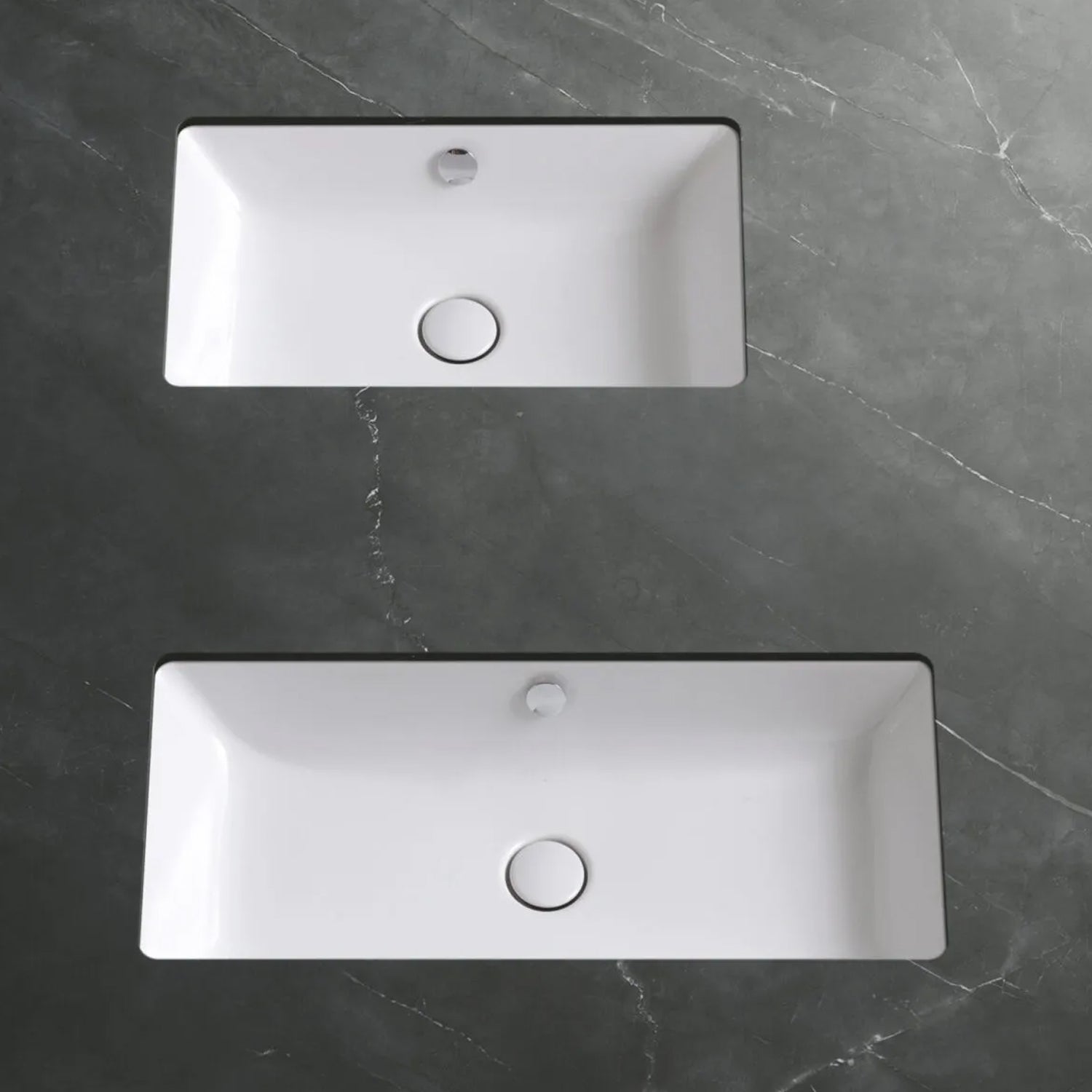 Lavabo sottopiano Azzurra Built-in Dual 80x37 cm con foro troppopieno - Bianco lucido by CeramicStore | Lo specialista del tuo bagno