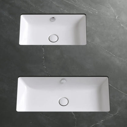 Lavabo sottopiano Azzurra Built-in Dual 80x37 cm con foro troppopieno - Bianco lucido by CeramicStore | Lo specialista del tuo bagno