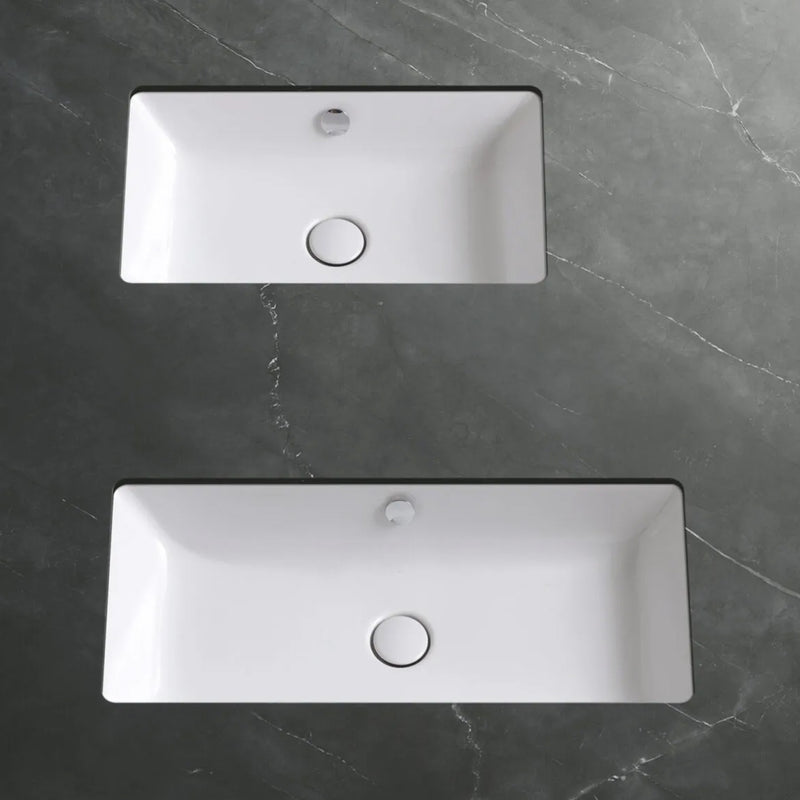 Lavabo sottopiano Azzurra Built-in Dual 80x37 cm con foro troppopieno - Bianco lucido by CeramicStore | Lo specialista del tuo bagno