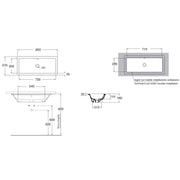 Lavabo sottopiano Azzurra Built-in Dual 80x37 cm con foro troppopieno - Bianco lucido by CeramicStore | Lo specialista del tuo bagno