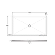 Piatto doccia rettangolare in ceramica SoloDue 160x90cm Bianco cotone