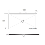 Piatto doccia rettangolare in ceramica modello SoloDue cm 130x70 bianco cotone by CeramicStore | Lo specialista del tuo bagno