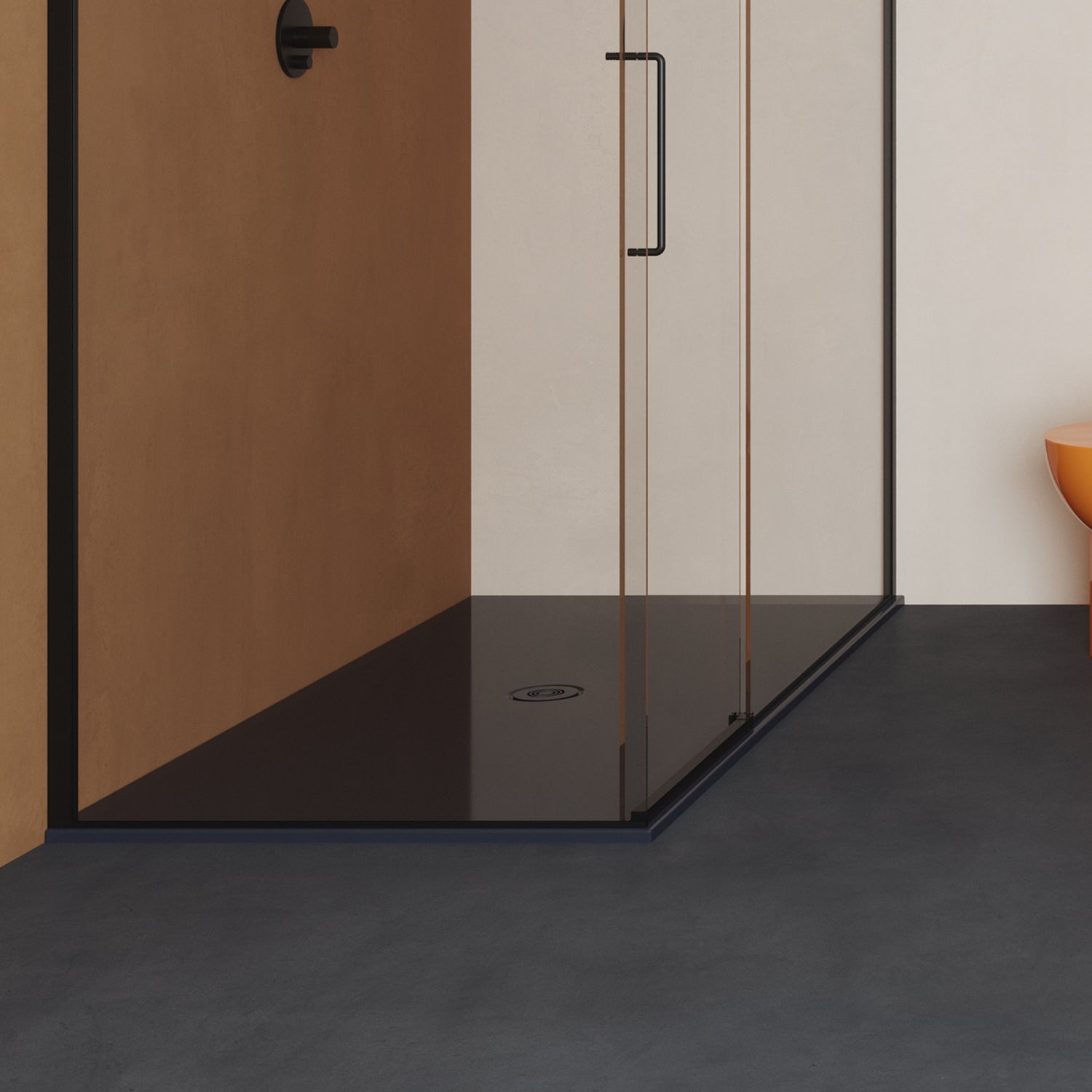 Piatto doccia rettangolare in ceramica modello SoloDue cm 130x70 nero lucido by CeramicStore | Lo specialista del tuo bagno