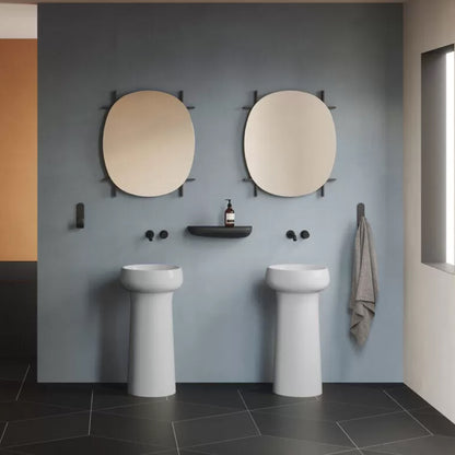Lavabo freestanding Azzurra Graal à˜40,5xH85 cm con scarico a parete - Bianco lucido by CeramicStore | Lo specialista del tuo bagno