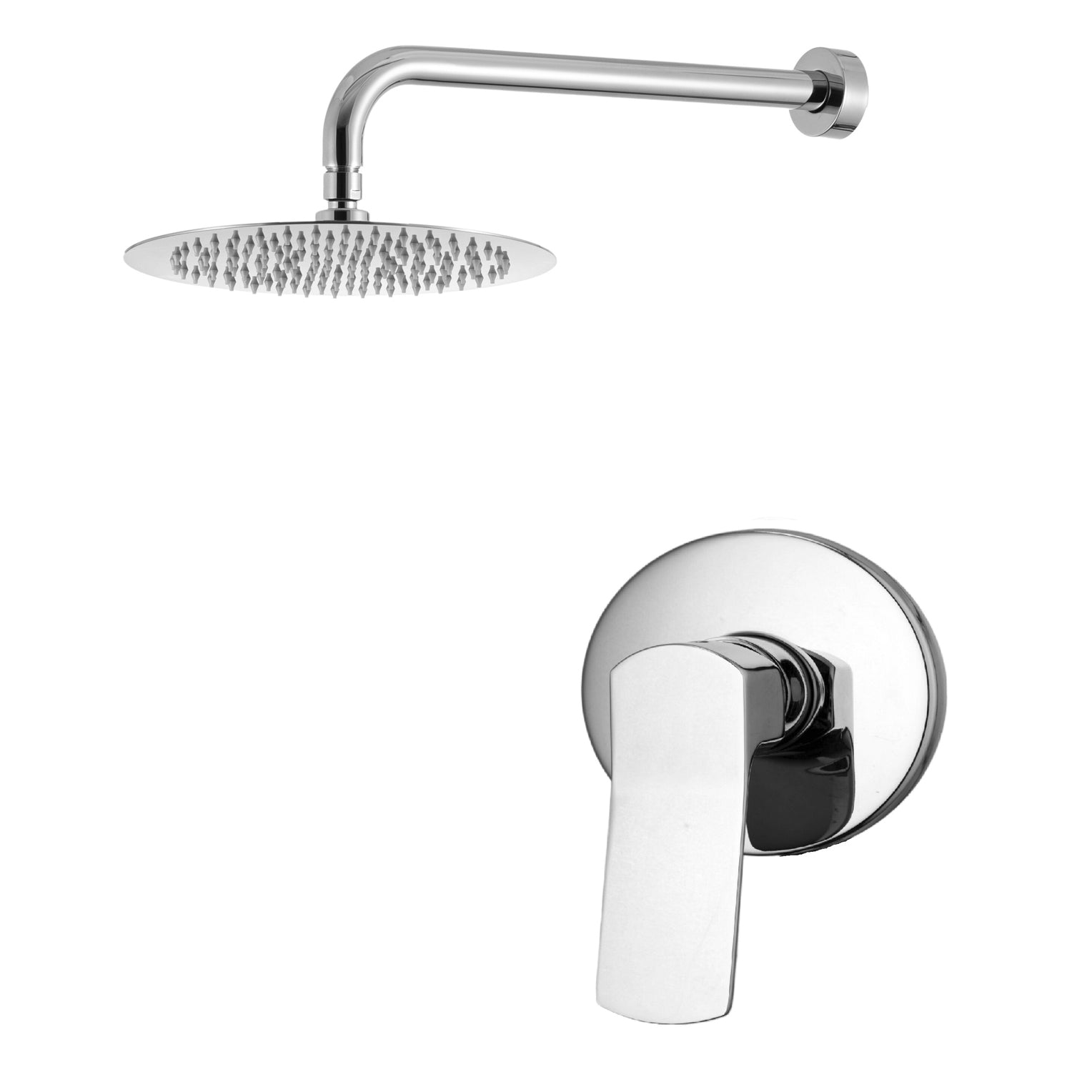 Kit doccia con incasso a una via e soffione tondo 200 mm in ottone cromato Lumix by CeramicStore | Lo specialista del tuo bagno