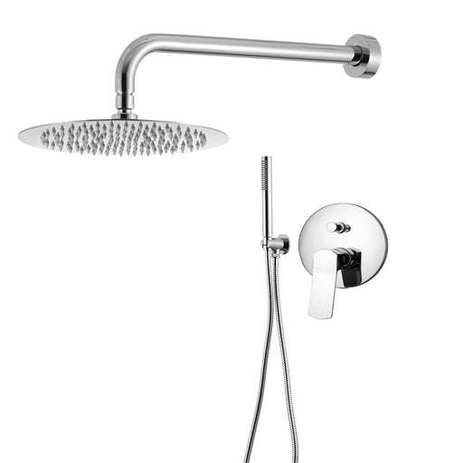 Kit doccia con incasso a due vie e soffione tondo 250 mm in ottone cromato Lumix by CeramicStore | Lo specialista del tuo bagno