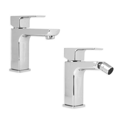 Coppia di miscelatori per lavabo e bidet serie Nix in ottone cromato by CeramicStore | Lo specialista del tuo bagno