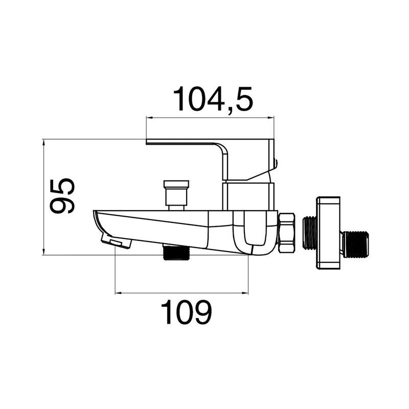 Composizione di miscelatori per lavabo alto, bidet e vasca Nix in ottone cromato by CeramicStore | Lo specialista del tuo bagno