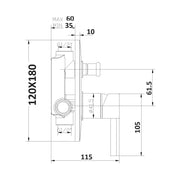 Composizione di miscelatori per lavabo prolungato, bidet e doccia incasso due vie Nix in ottone cromato by CeramicStore | Lo specialista del tuo bagno