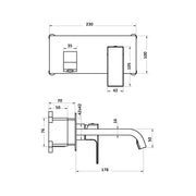 Composizione di miscelatori per lavabo incasso, bidet e doccia a una via Nix in ottone cromato by CeramicStore | Lo specialista del tuo bagno