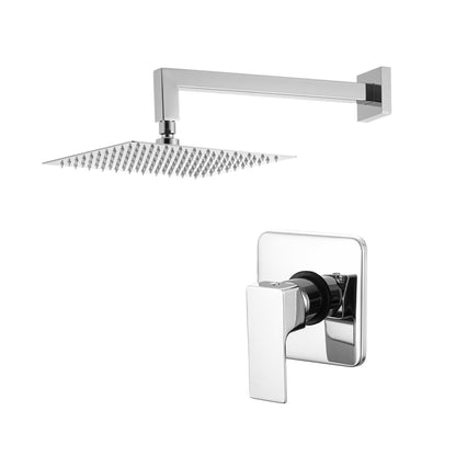 Kit doccia con incasso a una via e soffione quadro 250 mm cromato Nix by CeramicStore | Lo specialista del tuo bagno