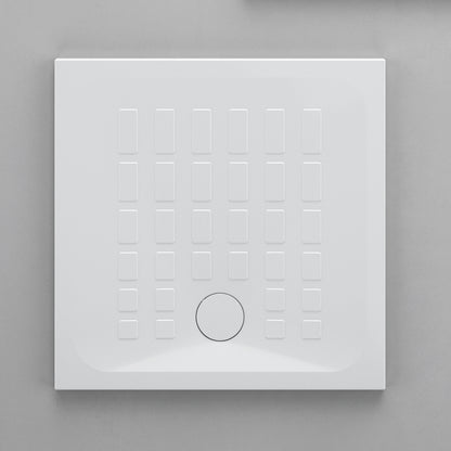 Piatto doccia antiscivolo ceramica bianca lucida Cube 80x80 altezza 4 cm by CeramicStore | Lo specialista del tuo bagno