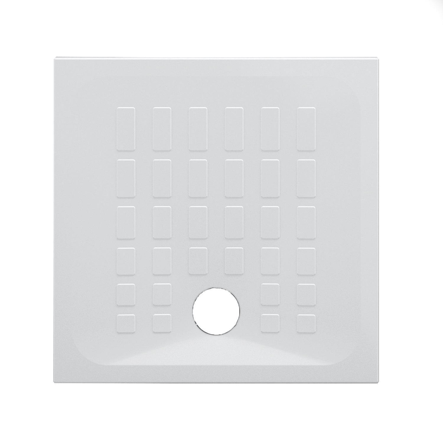 Piatto doccia antiscivolo ceramica bianca lucida Cube 80x80 altezza 4 cm by CeramicStore | Lo specialista del tuo bagno