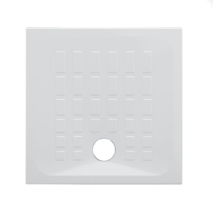 Piatto doccia antiscivolo ceramica bianca lucida Cube 90x90 altezza 4 cm