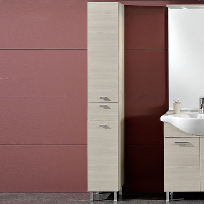 Colonna bagno a terra con due ante e un cassetto modello Rimini Falegnameria Adriatica - Larice by CeramicStore | Lo specialista del tuo bagno