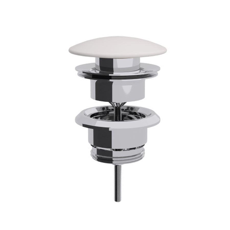 Piletta click clack regolabile cm 0-8 in ottone con tappo in ceramica bianco opaco Lineabeta by CeramicStore | Lo specialista del tuo bagno