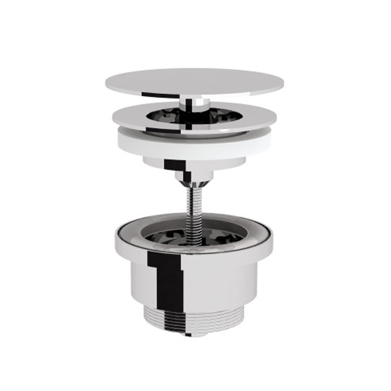 Piletta click clack ultrapiatta 1''1/4'' con troppopieno in ottone cromato regolabile cm 0-5 Lineabeta by CeramicStore | Lo specialista del tuo bagno
