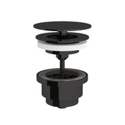 Piletta click clack ultrapiatta 1''1/4'' con troppopieno in ottone verniciato nero regolabile cm 0-5 Lineabeta by CeramicStore | Lo specialista del tuo bagno