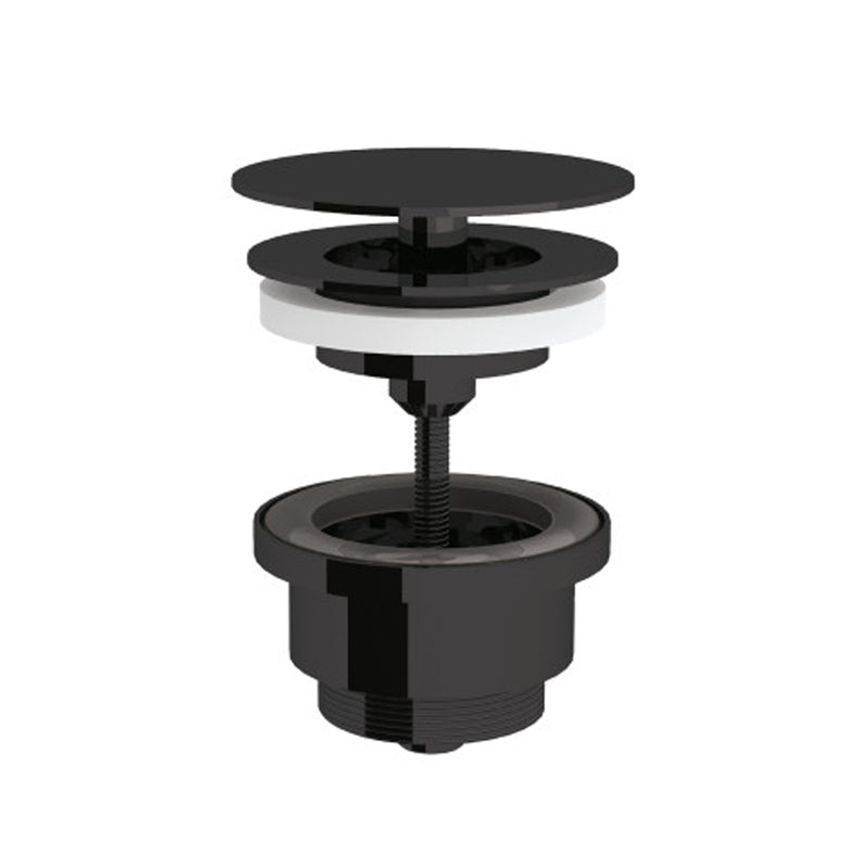Piletta click clack ultrapiatta 1''1/4'' con troppopieno in ottone verniciato nero regolabile cm 0-5 Lineabeta by CeramicStore | Lo specialista del tuo bagno