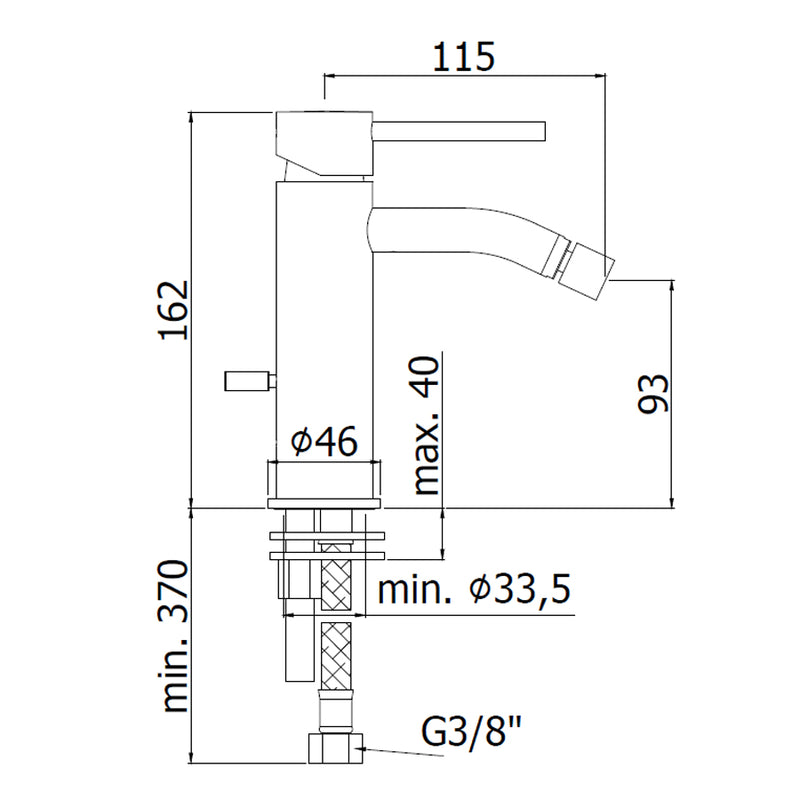Miscelatore bidet Paffoni Light Exclusive Edition in ottone rifinito nero opaco by CeramicStore | Lo specialista del tuo bagno