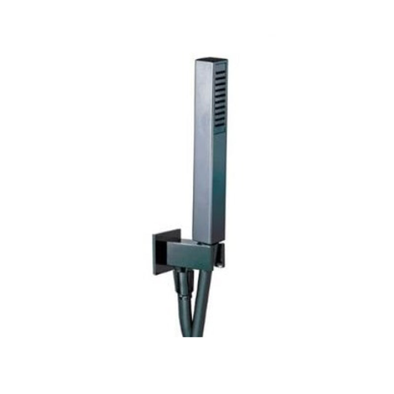 Kit doccia 5 pz Quadrato con presa, doccia Chicago, flex cm 150, braccio e soffione 250x250 - Nero Opaco by CeramicStore | Lo specialista del tuo bagno