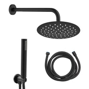 Kit doccia 5 pz Rotondo con presa, doccia Galveston, flex cm 150, braccio e soffione à˜300 - Nero Opaco by CeramicStore | Lo specialista del tuo bagno