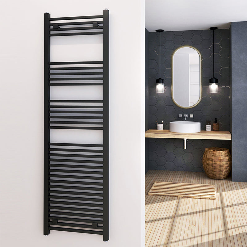 Termoarredo design antracite Aton tubi quadrati orizzontali altezza 1000 mm by CeramicStore | Lo specialista del tuo bagno