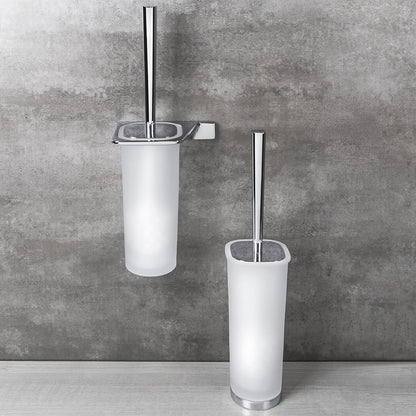 Scovolo in Vetro acidato naturale con base cromo collezione Alizà¨ by CeramicStore | Lo specialista del tuo bagno