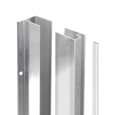 Coppia profili per fissaggio a muro per walk-in essential h 190 cm argento lucido