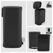 Pattumiera a pedale modello Akira 5 Lt. colore nero opaco by CeramicStore | Lo specialista del tuo bagno