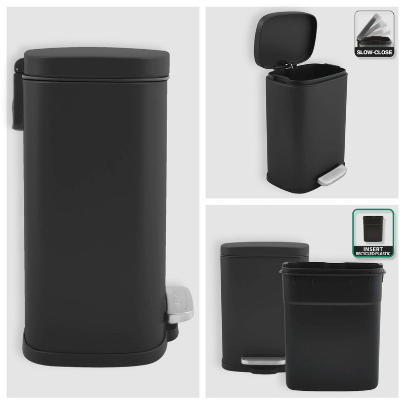 Pattumiera a pedale modello Akira 5 Lt. colore nero opaco by CeramicStore | Lo specialista del tuo bagno