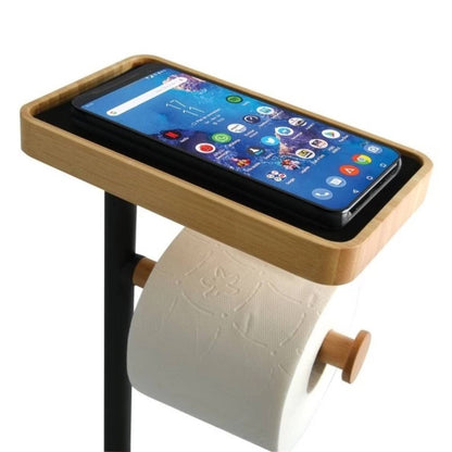 Piantana da bagno con Porta rotolo igienico modello Teiki colore nero opaco e bambà¹