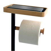 Piantana da bagno con Porta rotolo igienico modello Teiki colore nero opaco e bambà¹