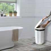 Cesto portabiancheria da 46 litri in acciaio inox colore bianco by CeramicStore | Lo specialista del tuo bagno