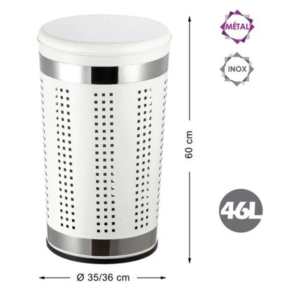Cesto portabiancheria da 46 litri in acciaio inox colore bianco by CeramicStore | Lo specialista del tuo bagno