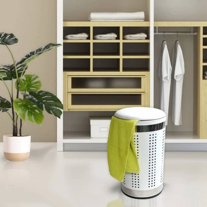 Cesto portabiancheria da 46 litri in acciaio inox colore bianco by CeramicStore | Lo specialista del tuo bagno