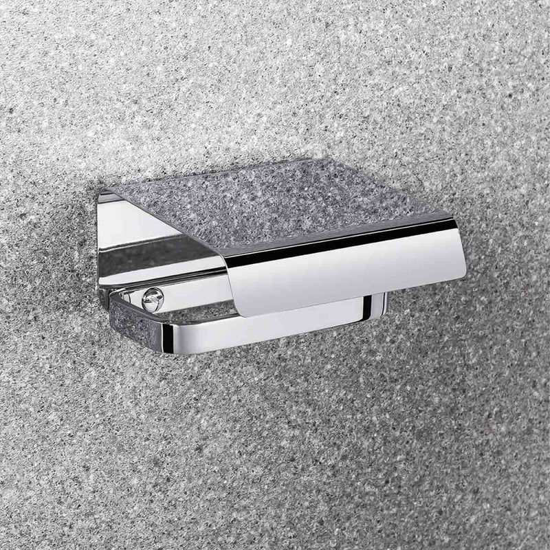 Porta rotolo coperto in ottone collezione Time di Colombo Design