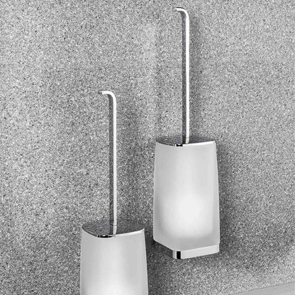 Porta scopino in ottone e vetro acidato collezione Time di Colombo Design by CeramicStore | Lo specialista del tuo bagno