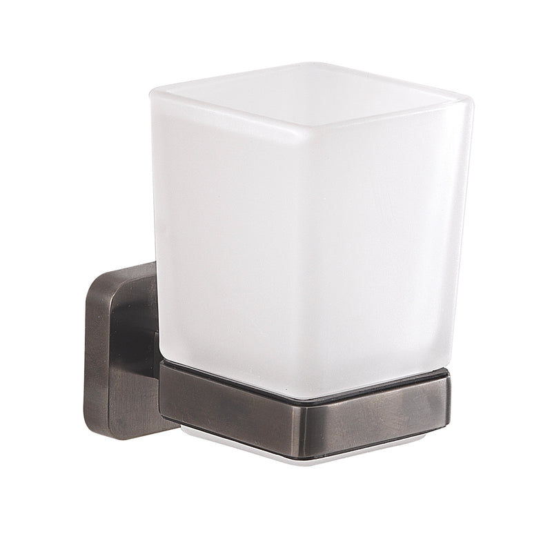 Portaspazzolini Gedy modello Tonga 6.4x9.7x10.5H - Gun Metal