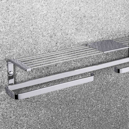 Mensola sinistra con porta salvietta e rotolo in ottone Time di Colombo Design