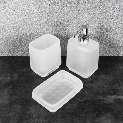 Porta bicchiere d'appoggio in vetro acidato collezione Time di Colombo Design