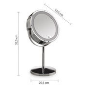 Specchio ingranditore bifacciale con luce LED Gemma di Gedy - Cromato by CeramicStore | Lo specialista del tuo bagno